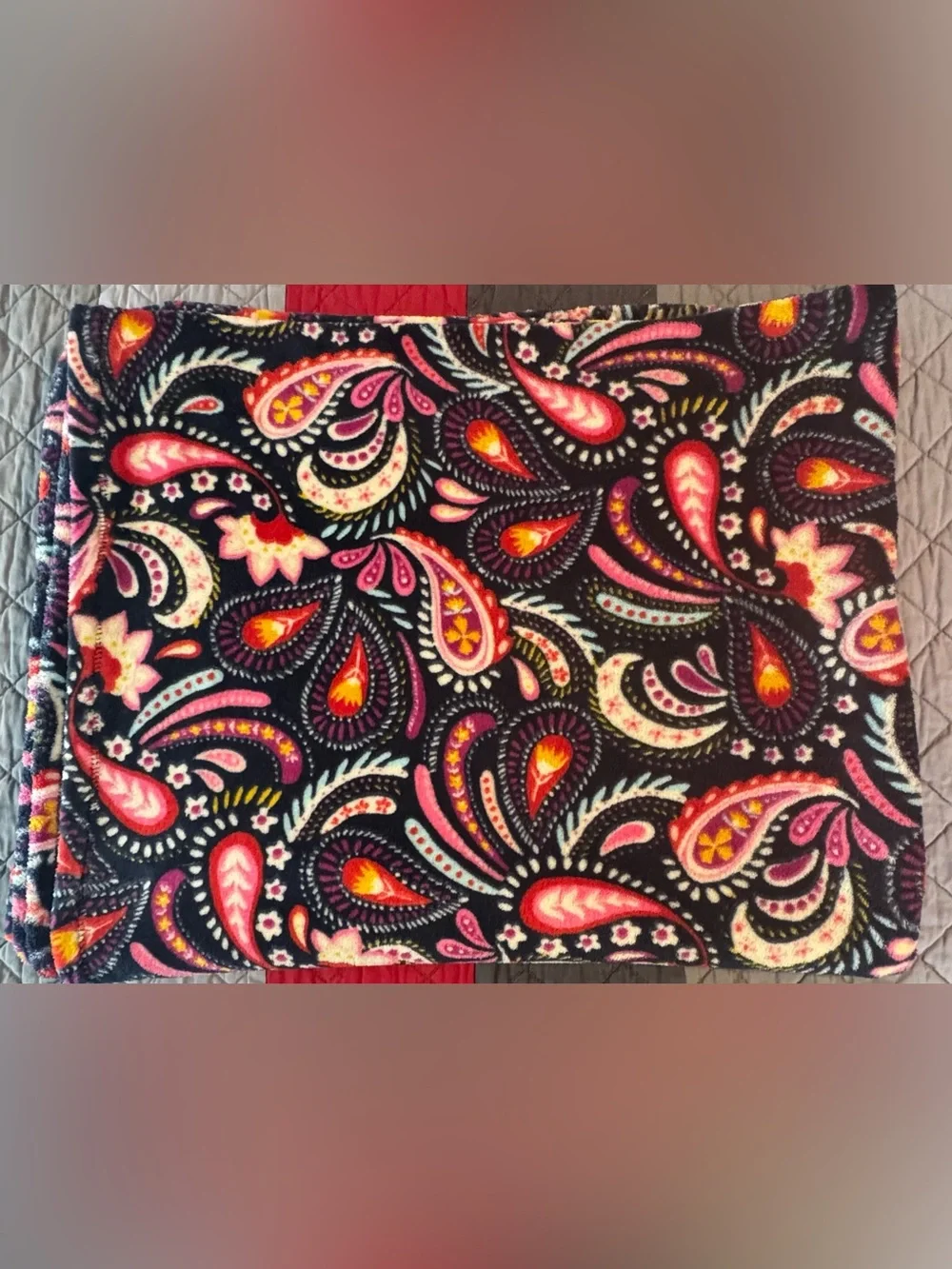 Vera Bradley Plush Throw Blanket in Lapis Paisley Print